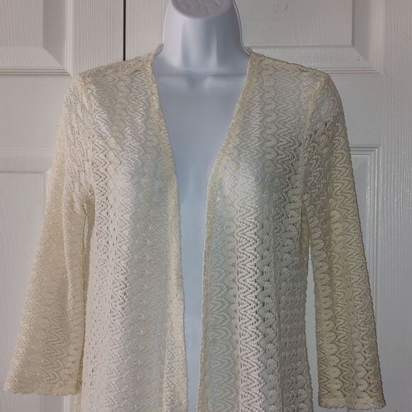 Self esteem ivory open front cardigan Sz M NWOT - Picture 3 of 5